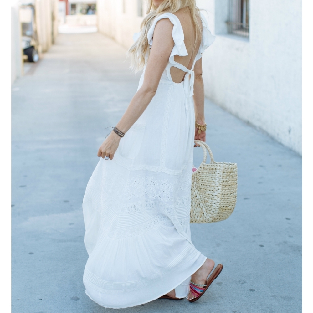 🔥HP🔥NWT SPELL FOLKTOWN BOHO MAXI DRESS M - Picture 7 of 16